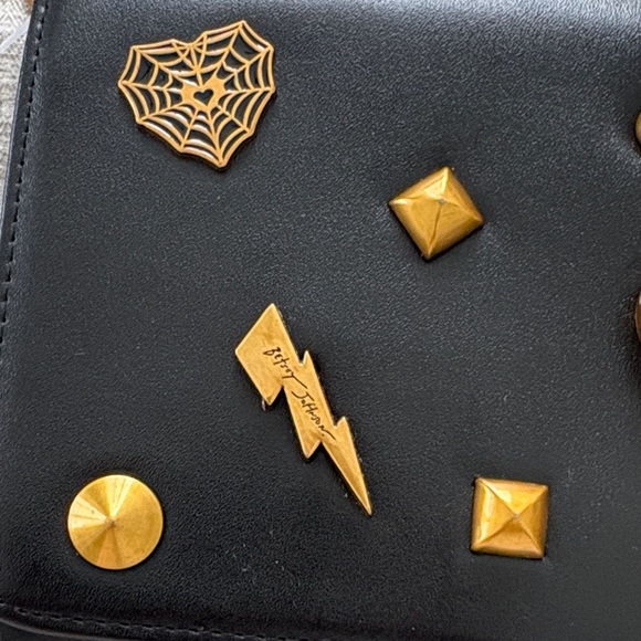 Betsey Johnson Black Crossbody with Gold Accents - Picture 6 of 6